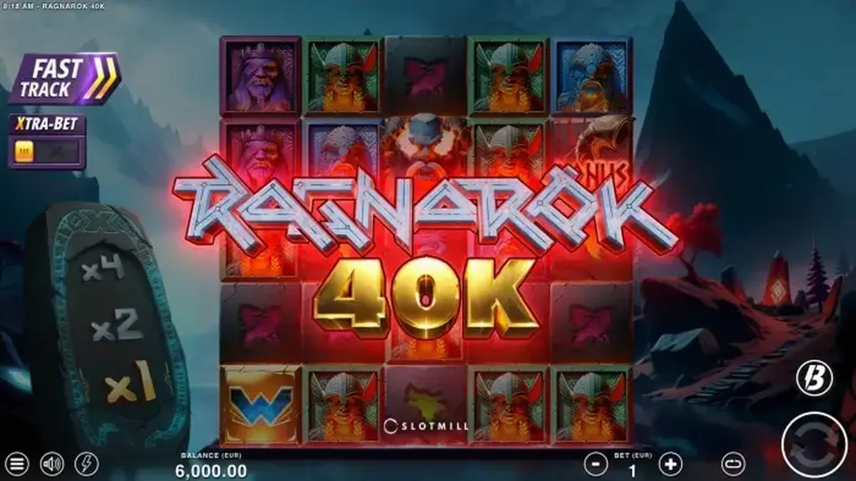 Interface do jogo de slot Demon's Gate com símbolos místicos e portal sombrio