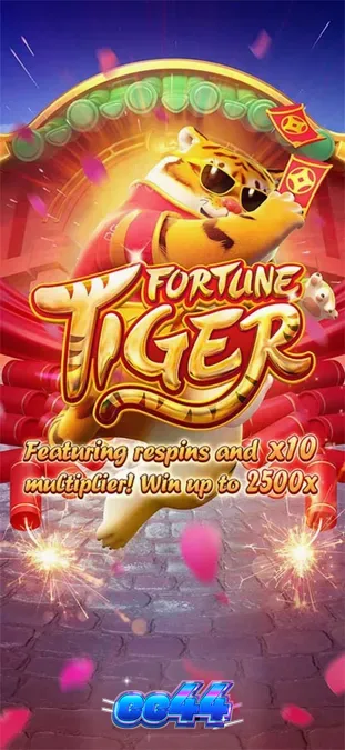 Tela de jogo do slot Fortune Tiger da PG Soft, mostrando o tigre dourado e símbolos de fortuna asiáticos.